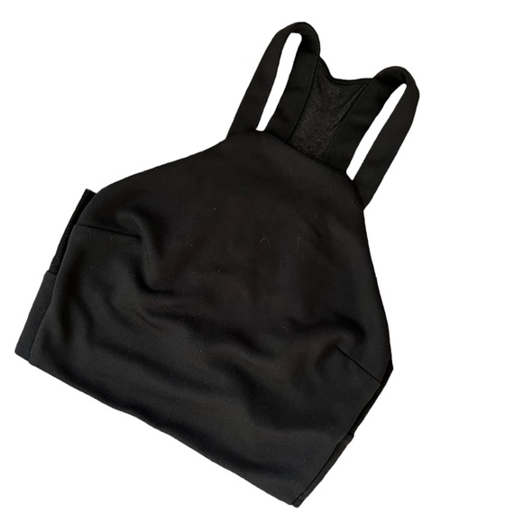 EXPRESS BLACK CROPPED HIGH NECK TANK TOP WITH OPEN BACK MESH CUTOUTS SIZE XS - Picture 2 of 6